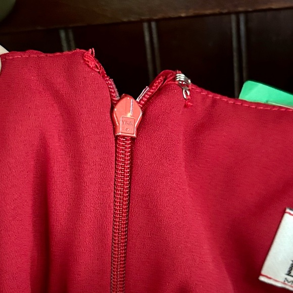 Y2K LORI ANN MONTREAL Babydoll Cherry Red Spaghetti Strap Tiered Slip Dress Sz L - Picture 10 of 15